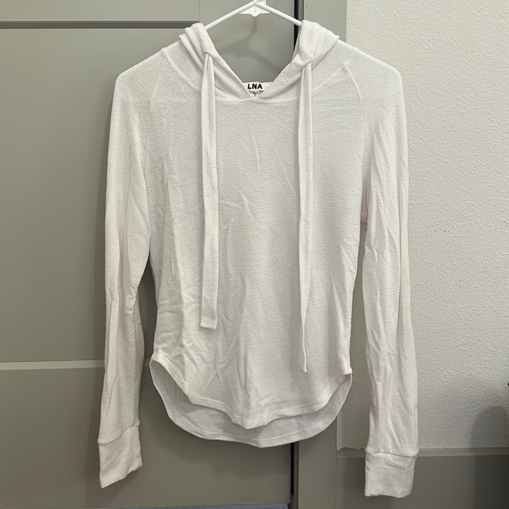 LNA white sweater hoodie
